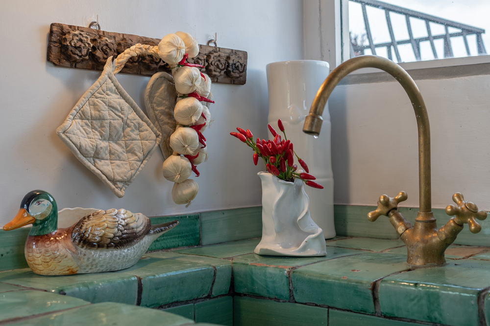 Kitchen detail with sink and refined materials