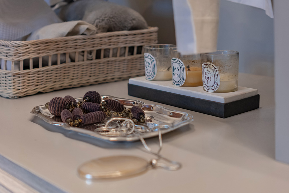 Stylish living room with decorative coffee table setup