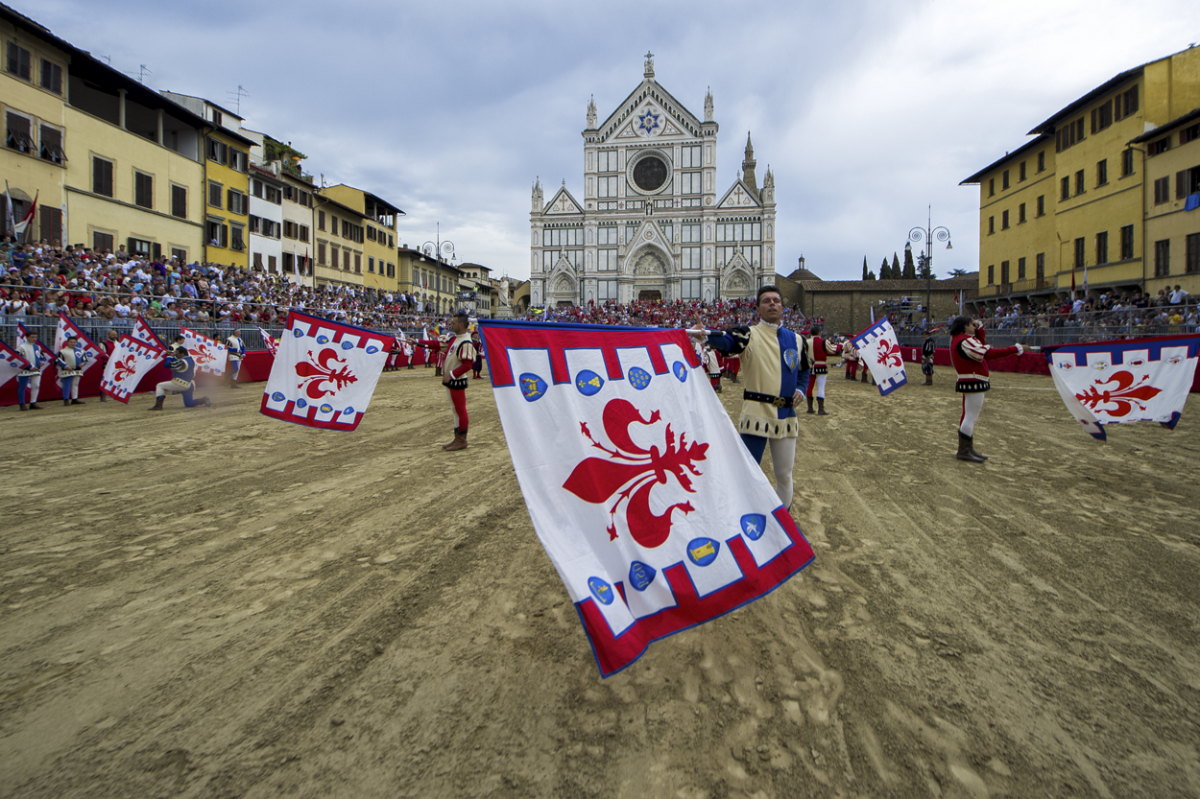Calcio Storico event in Piazza Santa Croce Florence