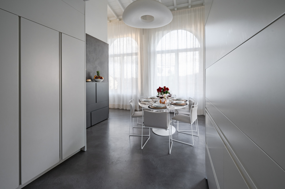 Minimal corridor with modern interior design