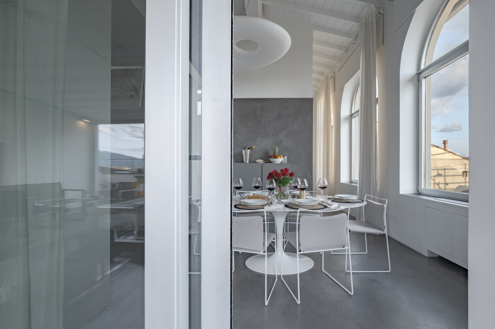 Open kitchen connected to living area