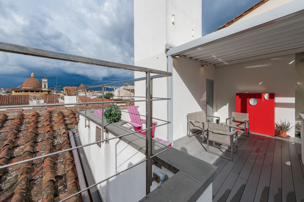 Rooftop view over Florence buildings and skyline