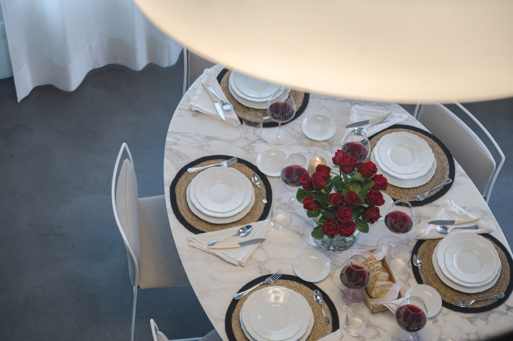 Elegant table setting with plates and decorative details