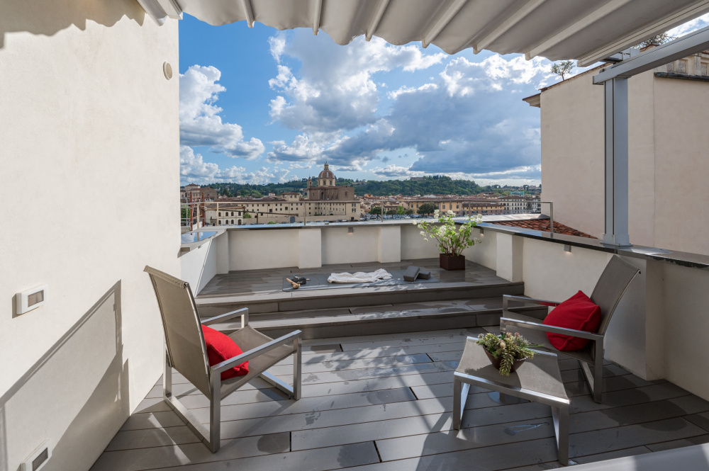 Spacious terrace lounge area with panoramic view