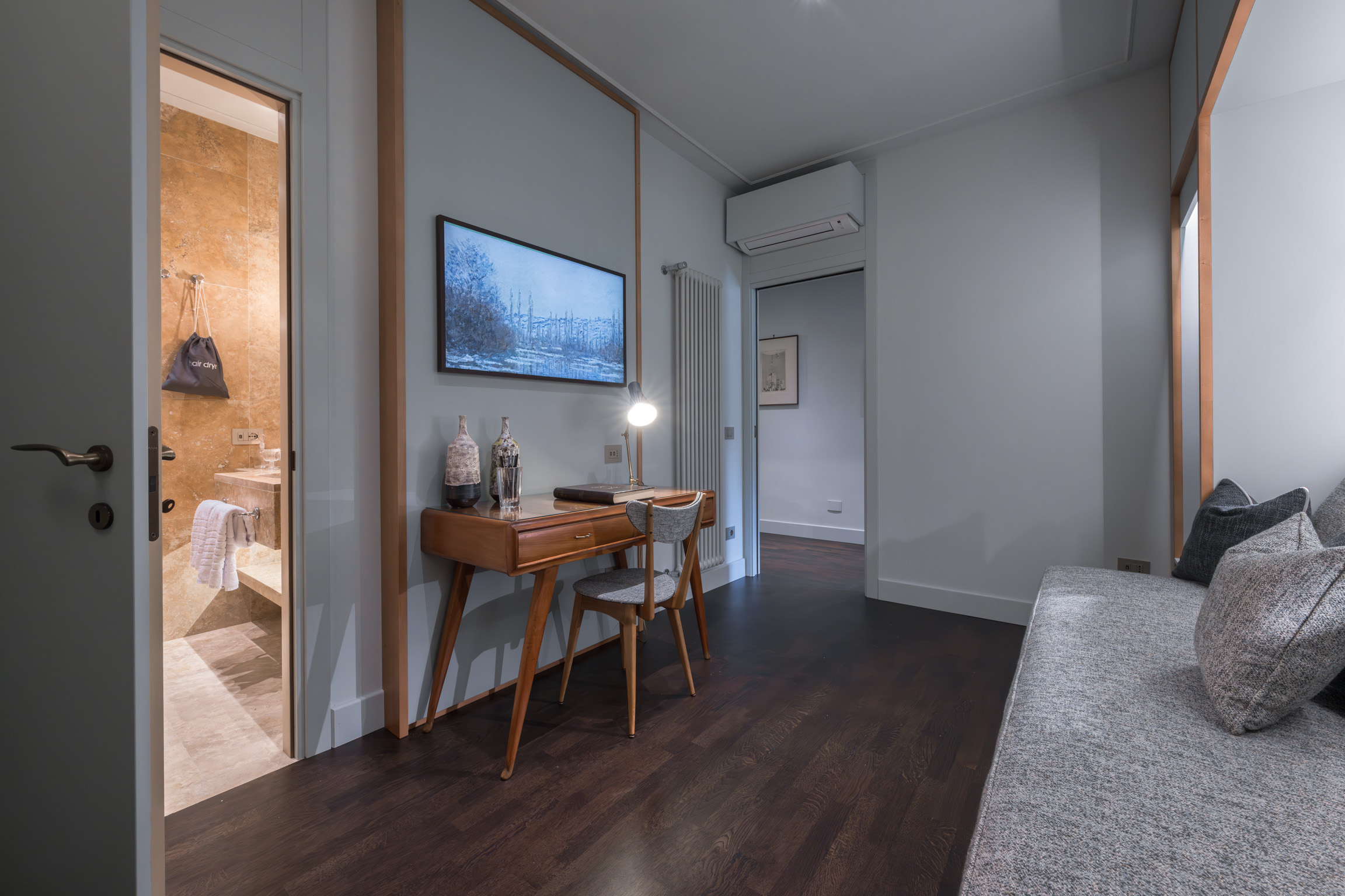 Workspace desk area in Florence apartment