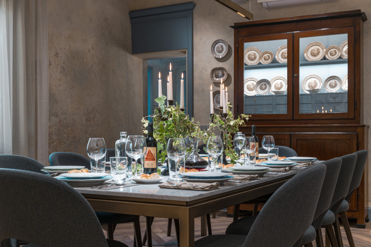 Classic dining area in elegant Florence historical residence