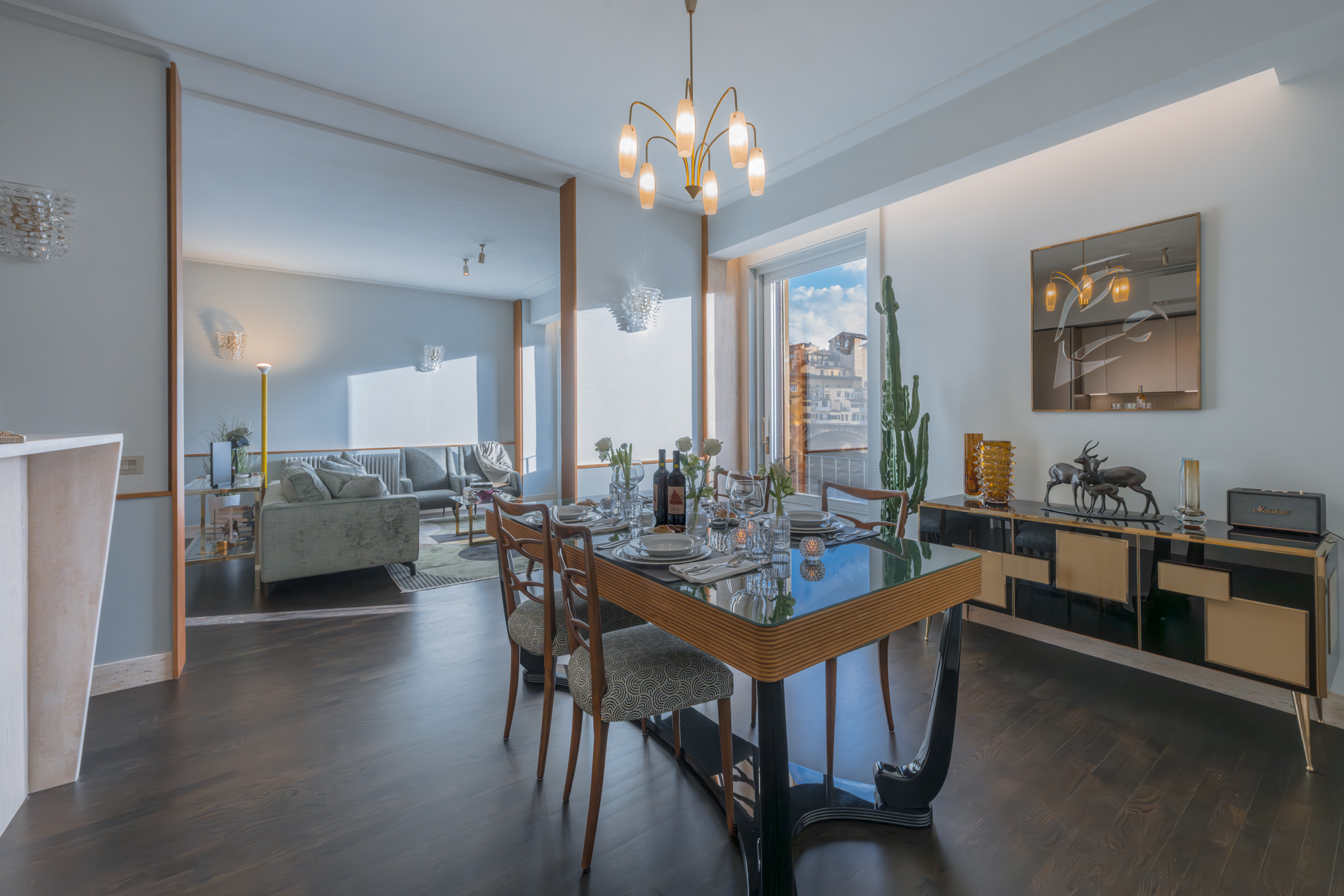 Dining table setup in Florence apartment