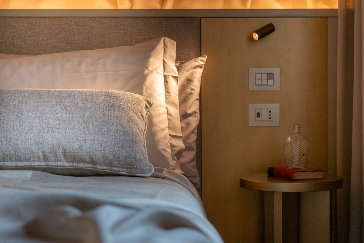 Bedroom detail in Florence apartment