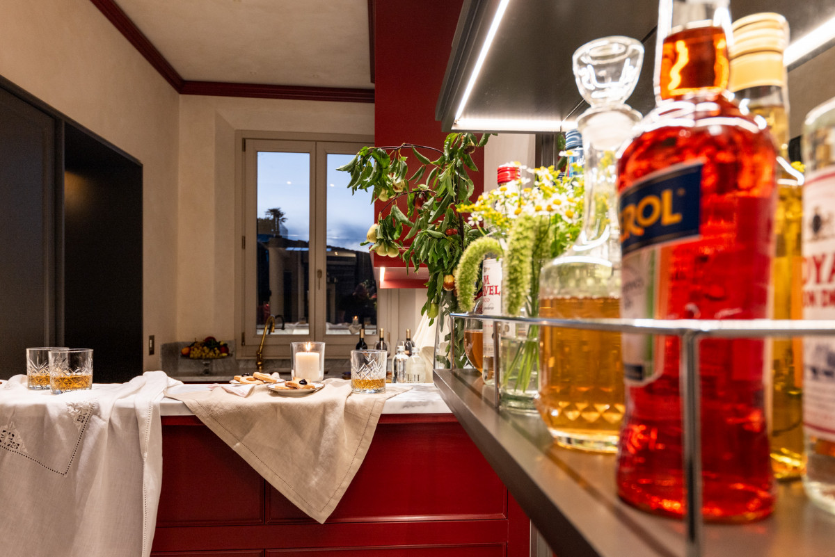 Dining table detail in elegant Florence apartment