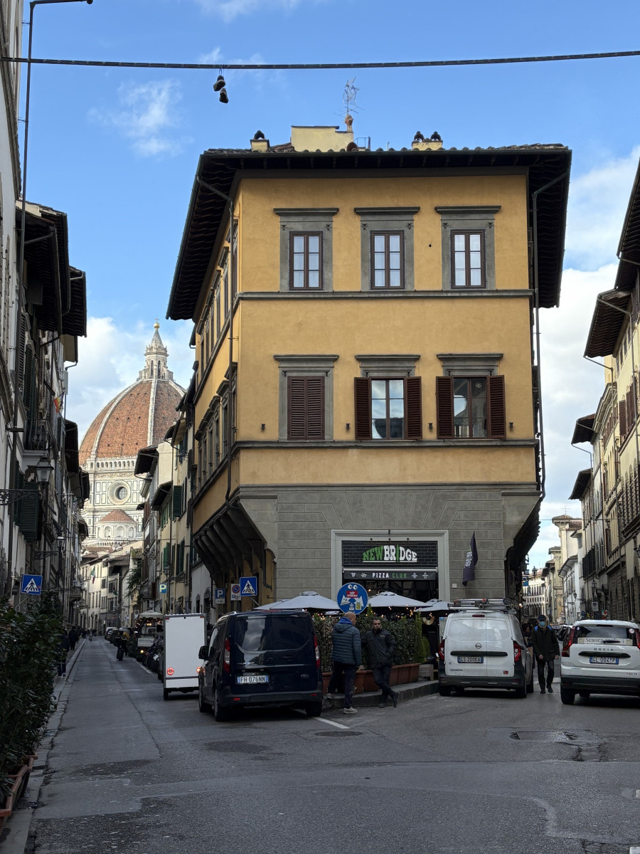 View of Florence Duomo from Via dell&rsquo;Oriuolo in historic city center