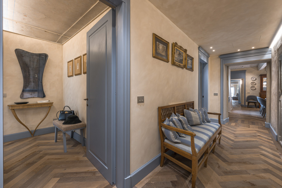 Long hallway in Florence luxury apartment
