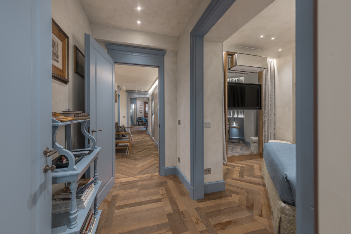 Hallway view in Santa Croce historical home Florence