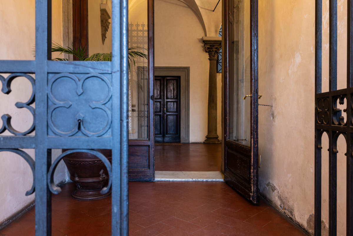 Entrance of historic building in Florence
