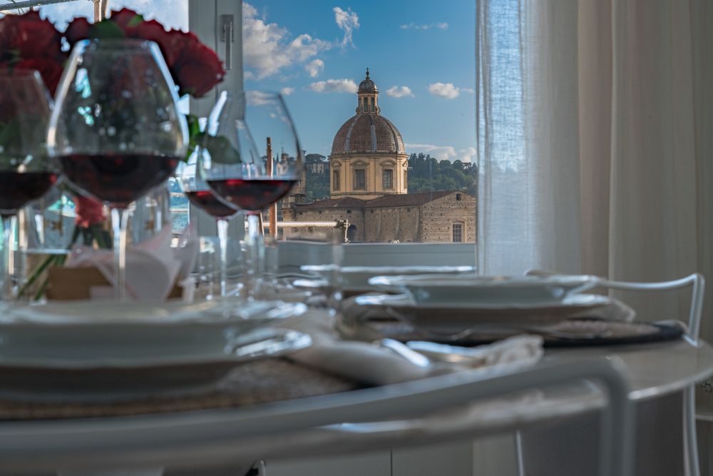 Luxurious dining area overlooking Florence