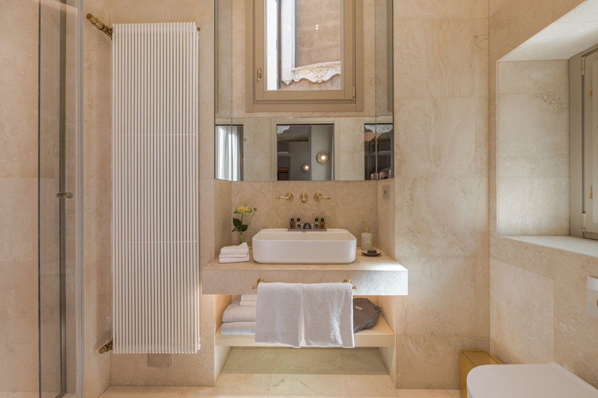 Bathroom sink in Florence luxury apartment