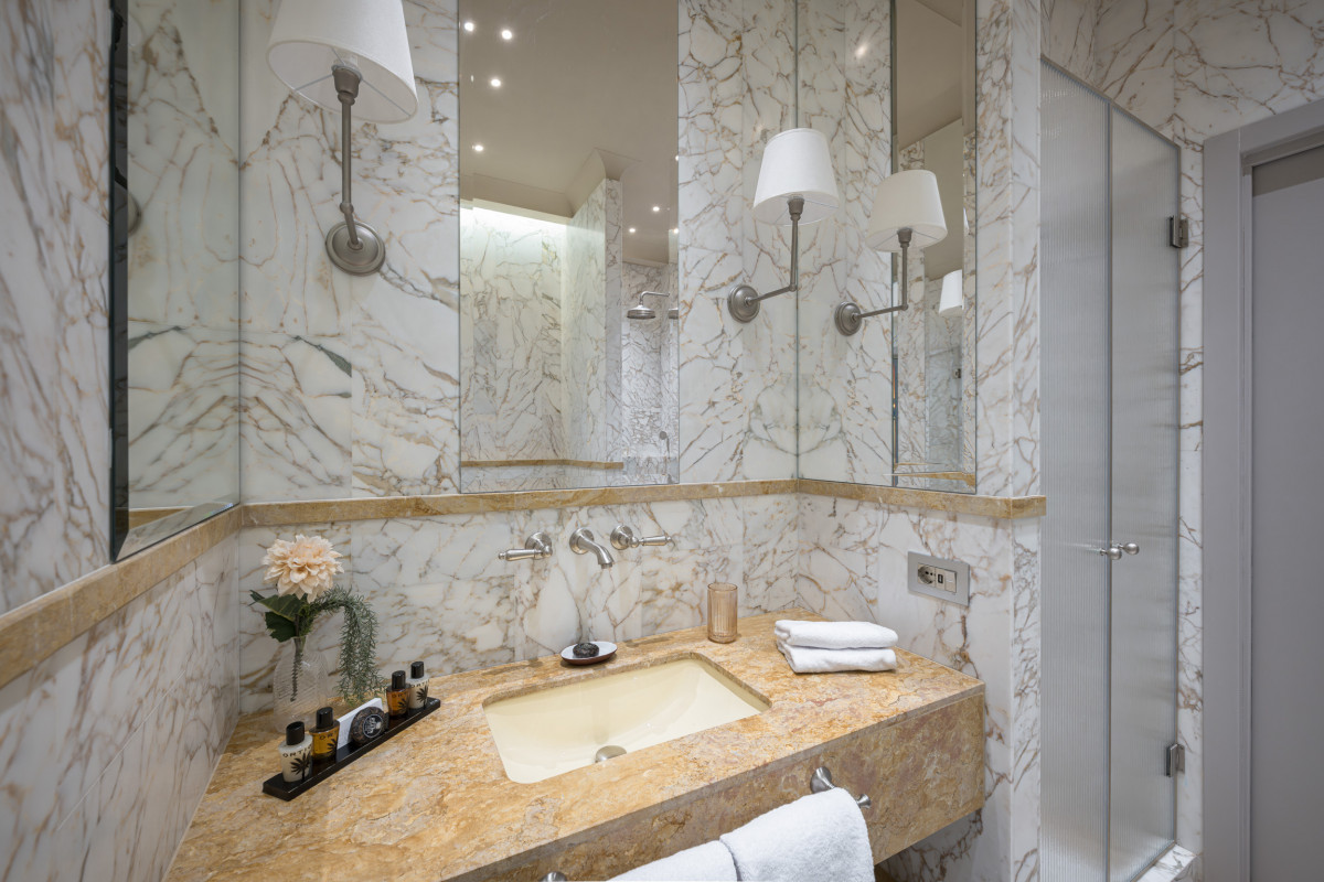 Bathroom sink in luxury Florence apartment