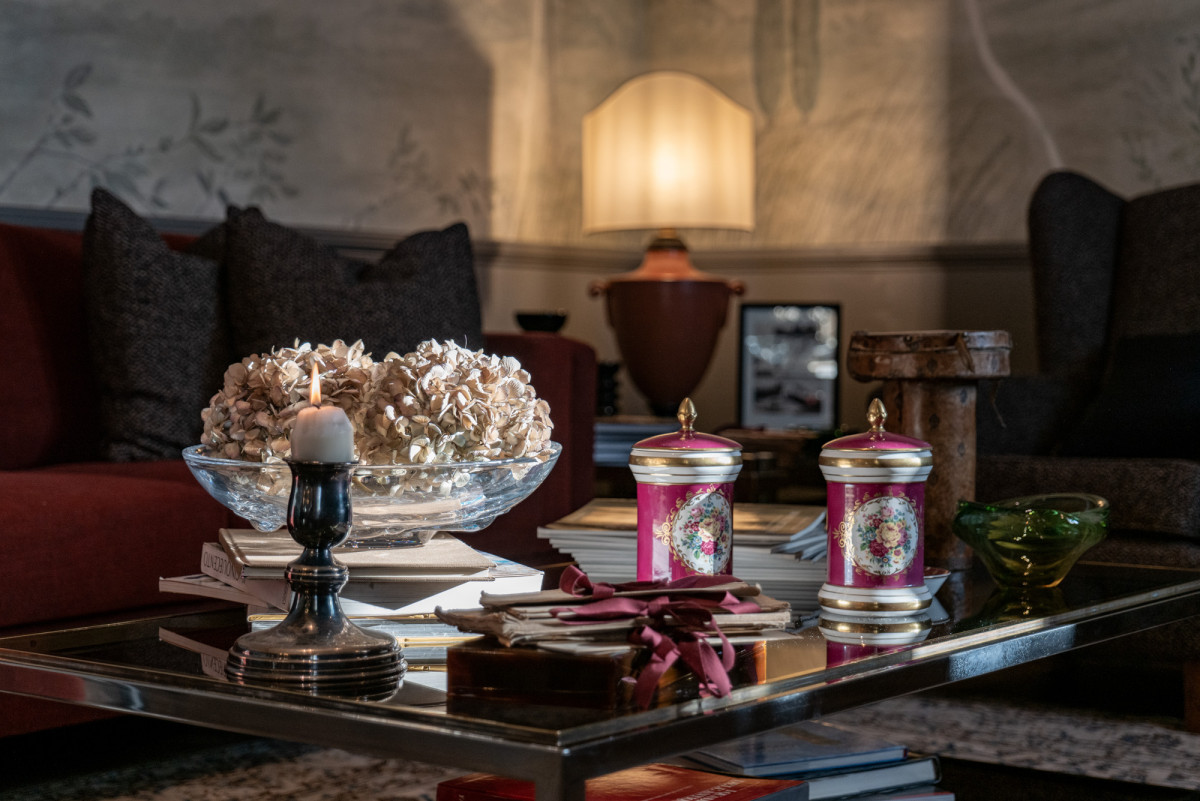 Living room detail in Florence luxury apartment