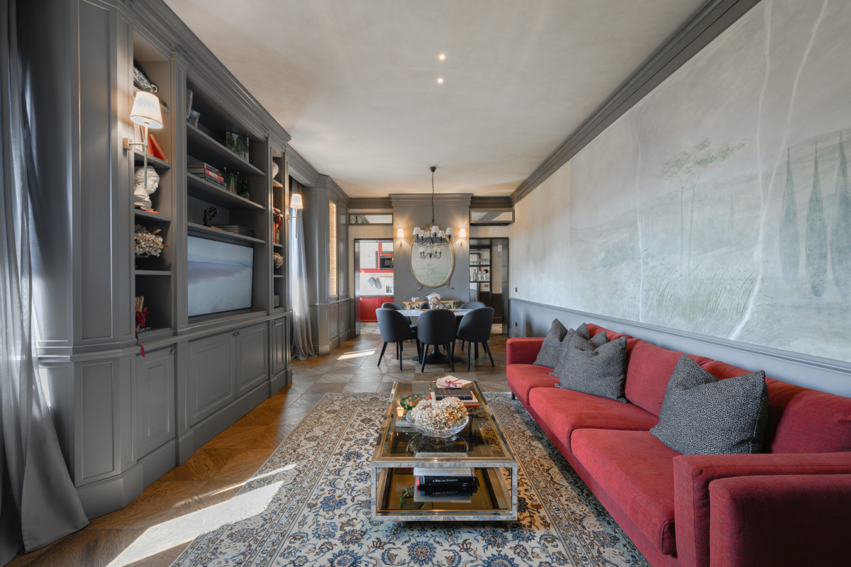 Modern living area in Florence luxury apartment