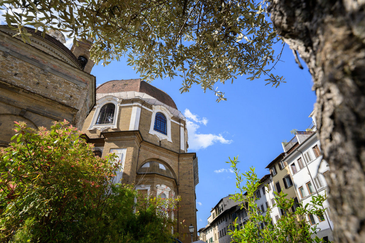 View of Medici Chapels area in Florence near luxury apartment in historic city centre