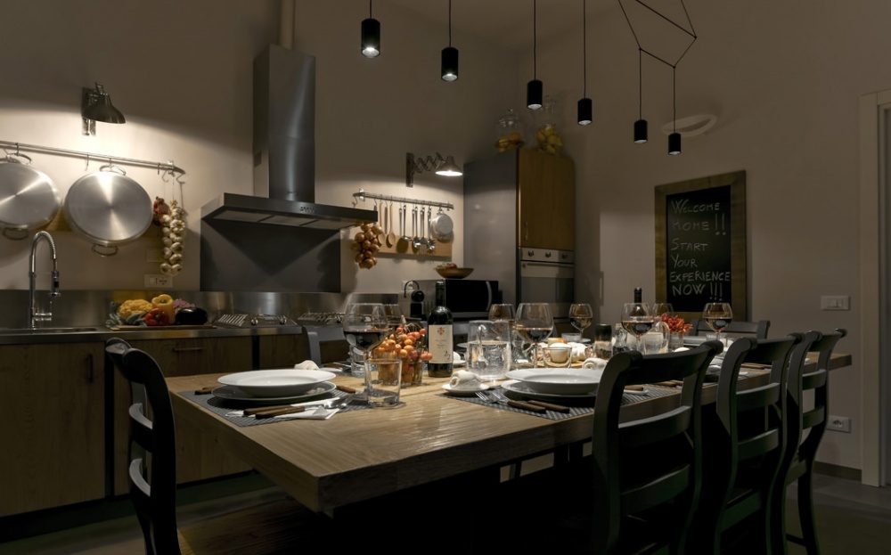 modern dining room in Florence apartment