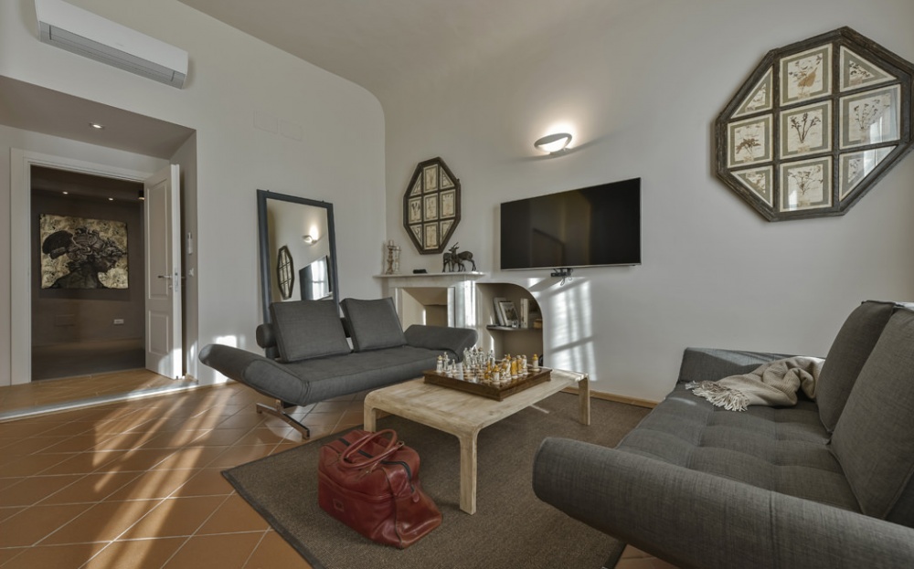 modern living room with sofa in Florence city center