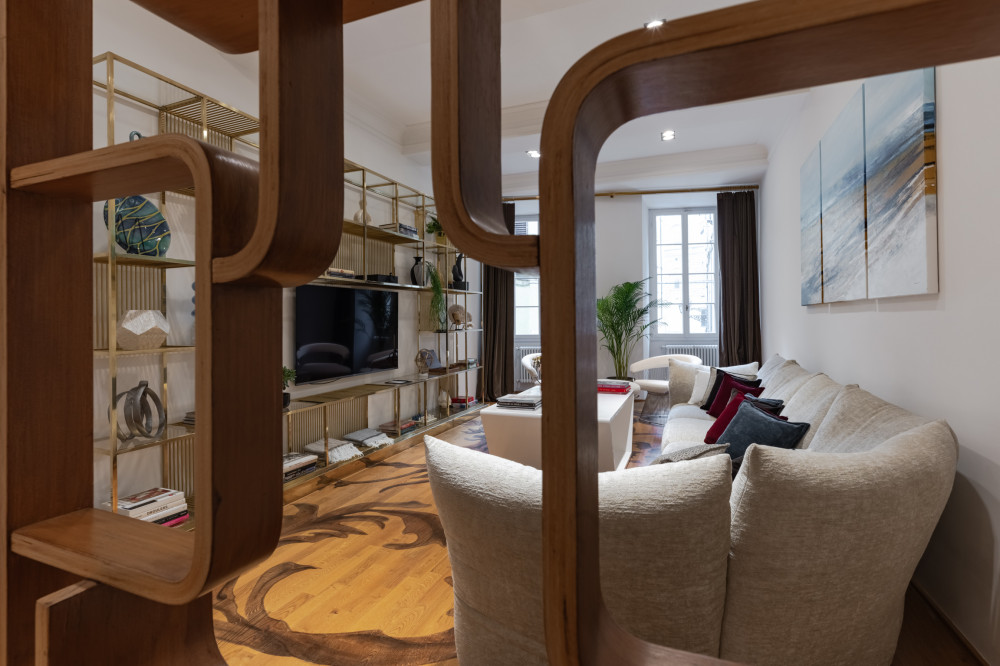 Living room detail in Oltrarno VM48 apartment in Florence