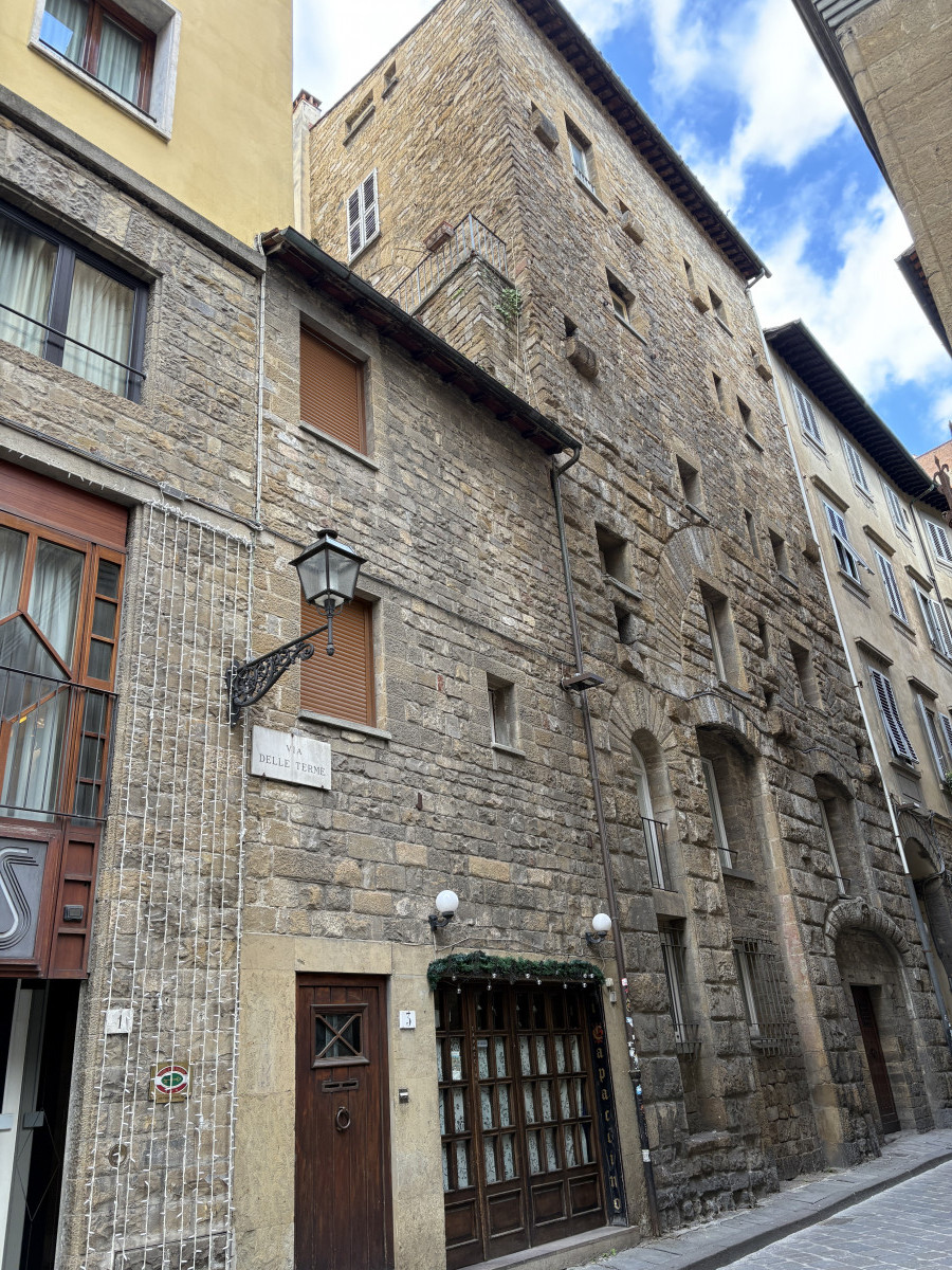 Street view of Via delle Terme in Florence historic center