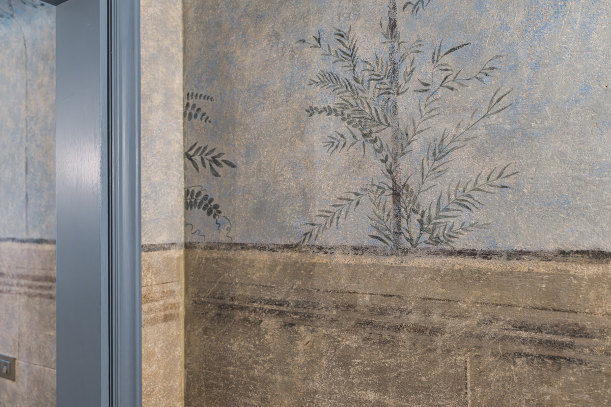 Historic wall decoration detail in Florence apartment